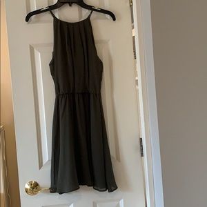 Army green flow dress